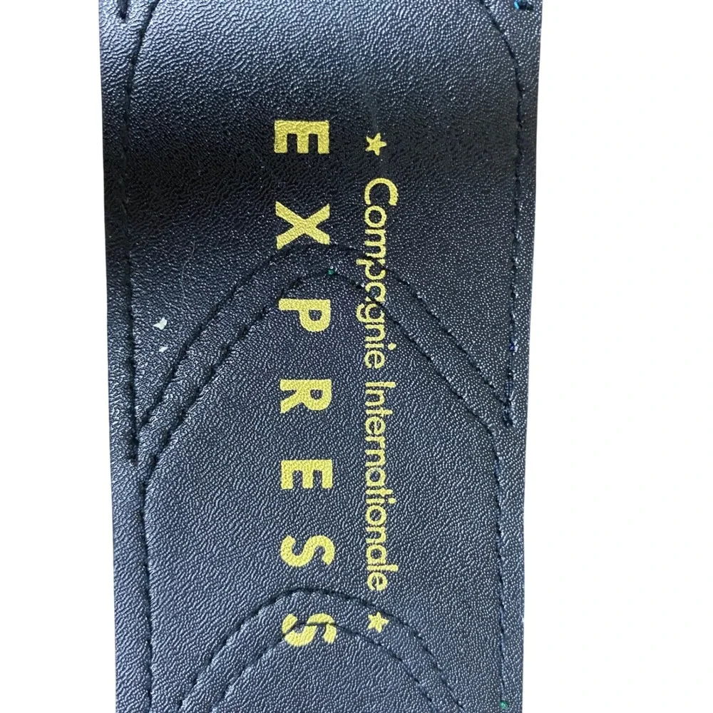 Compagnie Internationale Express Vintage Suede Patchwork Belt Blue Green Medium